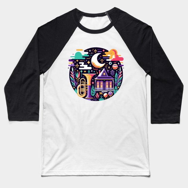 Jazzfest New Orleans Baseball T-Shirt by gentlemanjoan